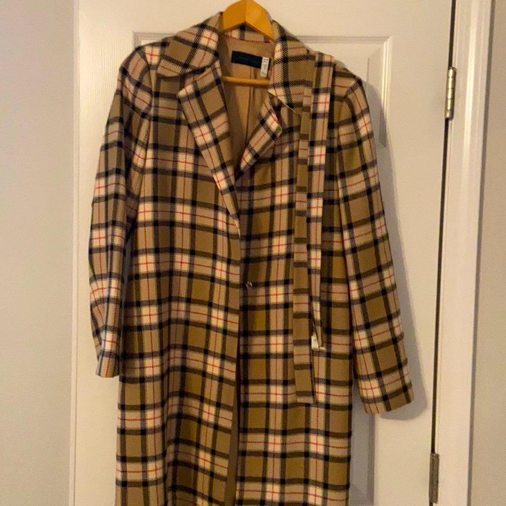Rene Meisel 3/4 long classic plaid women’s coat